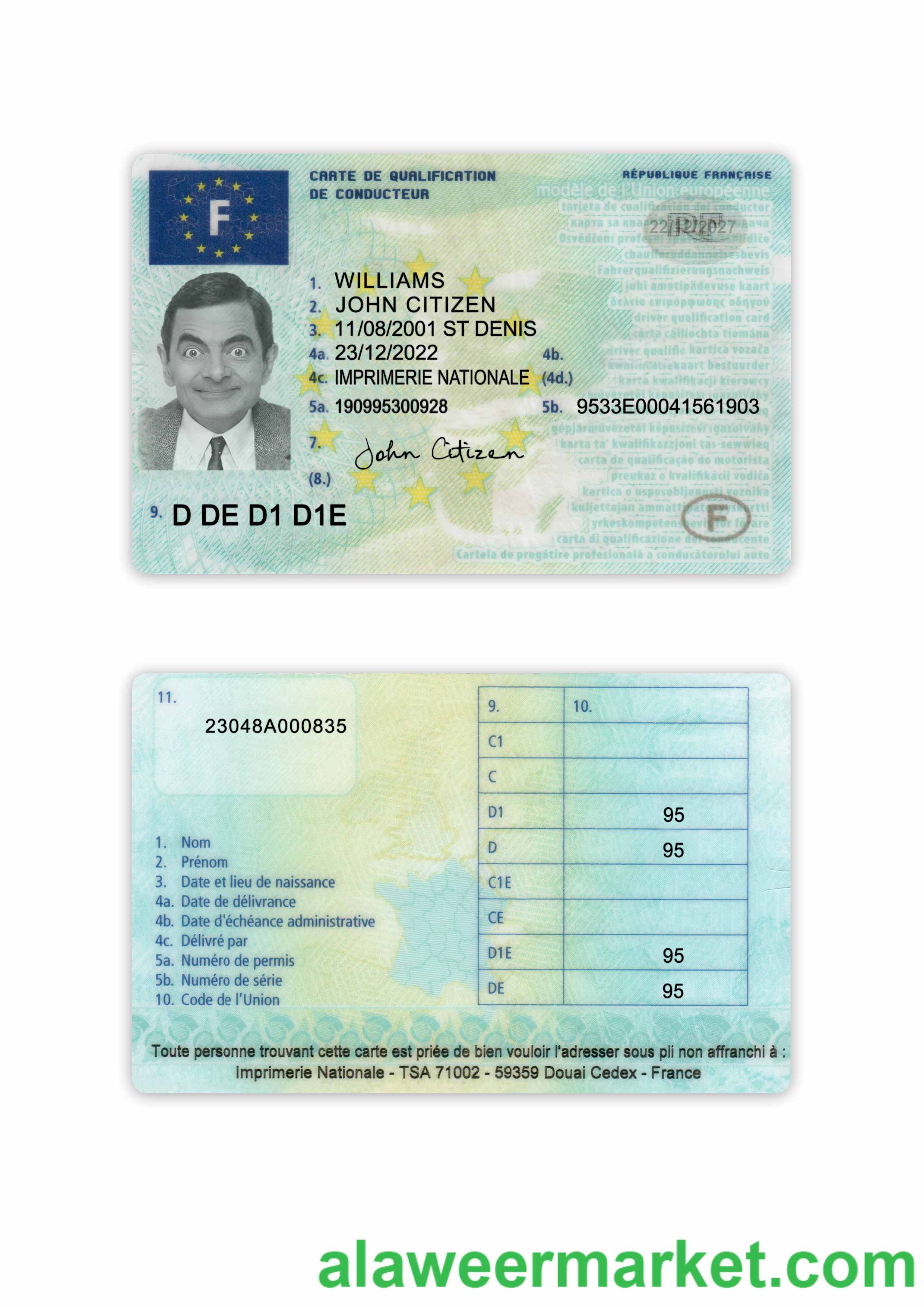 France driving license 2022-present